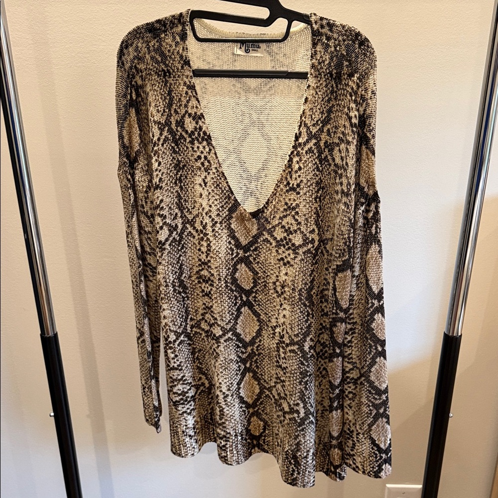Show Me Your MuMu Snake Print Sweater - Black and Tan
